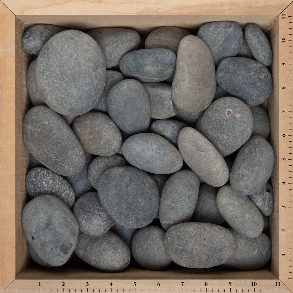 Gray mexican beach pebbles size